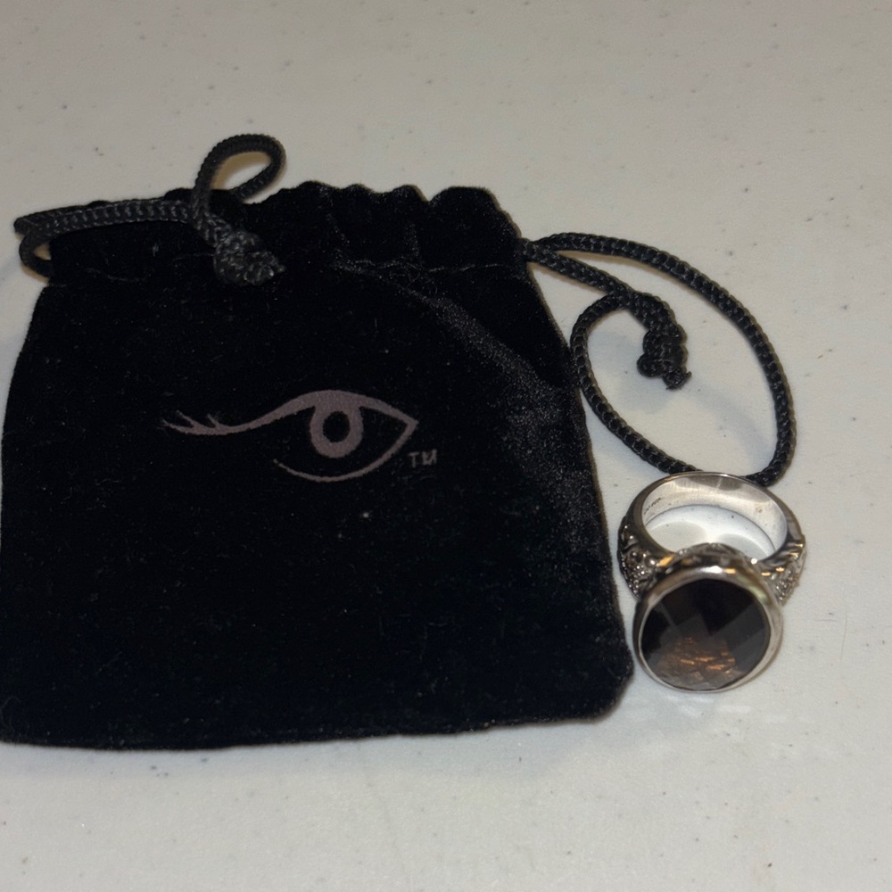 Silver Ring with Black Stone